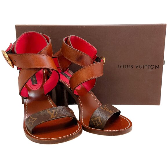 Louis Vuitton Mono Criss Cross Sandals - Picture 6 of 7